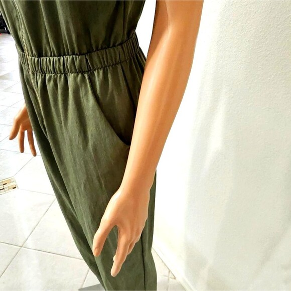 Emory Park Olive Green Sleeveless Jumpsuit - Picture 5 of 7